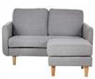 Habitat Remi Fabric 2 Seater Chaise Sofa in a box-Light Grey