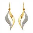 Revere 9ct Gold Plated Silver Glitter Flame Drop Earrings