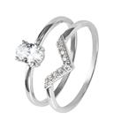Revere 9ct White Gold Cubic Zirconia Engagement Ring - O