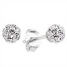 Revere Sterling Silver Round Crystal Ball Stud Earrings