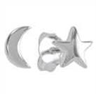 Revere Sterling Silver Moon and Star Stud Earrings