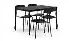 Argos Home Stella Wood Effect Dining Table & 4 Black Chairs