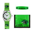Tikkers Kids Green Dinosaur Watch and Wallet Set