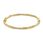Revere 9ct Gold Plated Silver Glitter Twisted Bangle