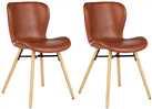Habitat Etta Pair of Faux Leather Dining Chair - Brown