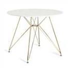 Habitat Maddix Round 4 Seater Dining Table - Brass & White