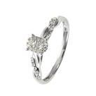 Revere 9ct Gold 0.15ct Diamond Halo Engagement Ring - O