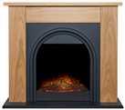 Adam Burlington Electric Fire Suite - Oak and Charcoal Grey