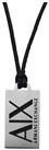 Armani Exchange Mens Silver Stainless Steel Dog Tag Necklace