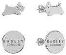 Radley Silver Coloured Dog Stud Earrings - Set of 2