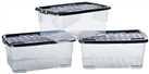 Argos Home Curve 3 x 42L Plastic Boxes With Lid - Clear