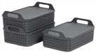 Strata 3 x 18L Urban Store Baskets with Lid - Charcoal