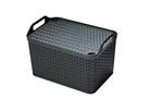 Strata 3 x21 Litre Urban Store Baskets with Lid - Charcoal