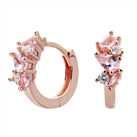 Revere Rose Gold Plated Silver Cubic Zirconia Hoop Earrings