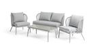 Habitat Riya 4 Seater Cane Effect Garden Sofa Set-Light Grey