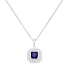 Revere Sterling Silver Cubic Zirconia Halo Pendant Necklace