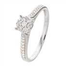 Revere 9ct White Gold 0.20ct Diamond Engagement Ring - K