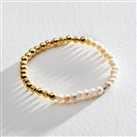 Revere 9ct Gold Plated Freshwater Pearl and Bead Bracelet