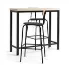 Habitat Zayn Wood Effect Bar Table & 2 Black Chairs