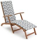 Argos Home Folding Wooden Sun Lounger - Blue and White