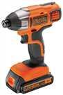 Black + Decker 1.5AH Cordless With Battery Impact Driver-18V