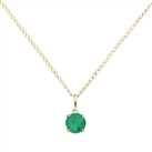Revere 9ct Gold Created Emerald Solitaire Pendant Necklace