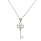 Revere Sterling Silver Cubic Zirconia Key Pendant Necklace