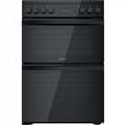Indesit ID67V9KMB/UK 60cm Double Oven Electric Cooker Black