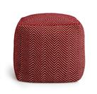 Kaikoo Durrie Cotton Footstool - Red & White