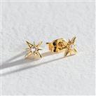 Revere Gold Plated Cubic Zirconia Celestial Stud Earrings