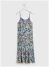 PETITE Blue Paisley Print Tiered Midi Dress 4