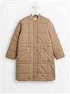 PETITE Neutral Grid Quilted Coat 8