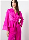 For All The Love Pink Kimono Wrap Co-ord Blouse 8