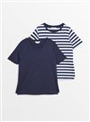 MATERNITY Nursing Navy Stripe Short Sleeve T-Shirt 2 Pack 18