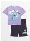 Disney Lilo & Stitch Surfing T-Shirt & Shorts 8 years