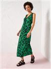 EVERBELLE Green Animal Print Sleeveless Twist Dress 6
