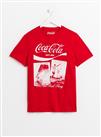 Coca Cola Red Football Graphic T-Shirt L