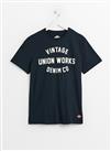 UNION WORKS Navy Salute Graphic T-Shirt S