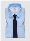 HAWES & CURTIS Blue Poplin Fitted Slim Shirt 15 - 33