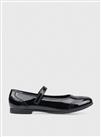 START-RITE Impress Black Patent Leather Ballerina School Shoes 1.5