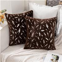 MIULEE Pack Fur Cushion Covers 2 Faux Gold Luxurious 40x40cm 16x16