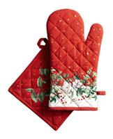 Maison d' Hermine Oven Mitt & Pot 100% (19cm x 33cm) (20cm x 20cm),