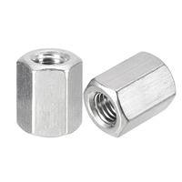 sourcing map Length Coupling Nuts, M10 x 1.5-Pitch 22mm 6pcs 304 Hex