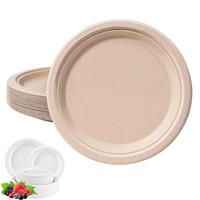 Disposable Paper Plates Brown Rigid 10inch/25cm,Super Plate,100Pack