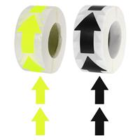 sourcing map Arrow Sticker Labels 2Pcs 500 1.3x2 Yellow Black