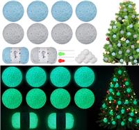 ilauke Christmas Baubles Christmas Foam Balls, 18 White Blue&Silver