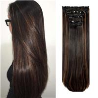 ZAIQUN Clip in Hair Straight Curly Extensions 4 Extensions 18" 24"