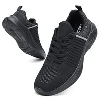 Wide Fit Running Shoes Breathable Mesh Athletic Walking Black/Grey