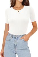 KISSMODA Short Sleeve T Shirts for Women Summer Crew Neck Tops Fitted