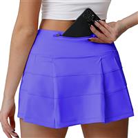 Husnainna High Waisted Pleated Tennis Skirt with 018BZQ-Pk Purple/b4